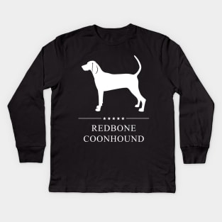 Redbone Coonhound Dog White Silhouette Kids Long Sleeve T-Shirt